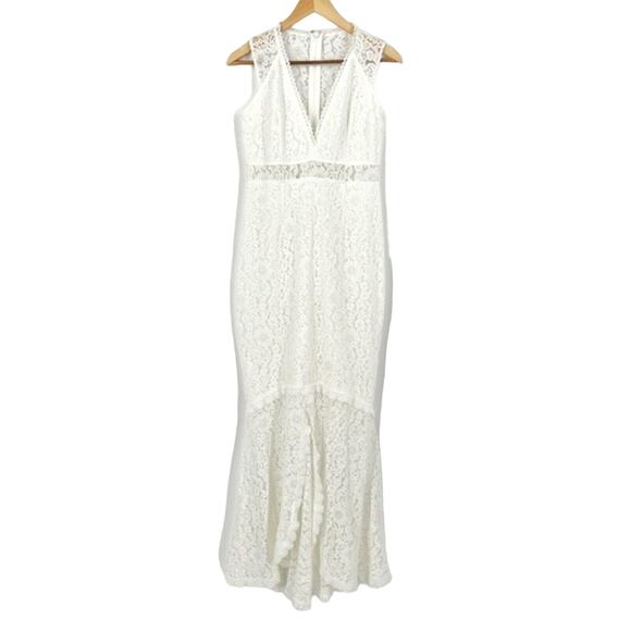 Lulus Everything and More White Floral Embroidered Lace Mermaid Dress‎ Size M - Picture 1 of 12